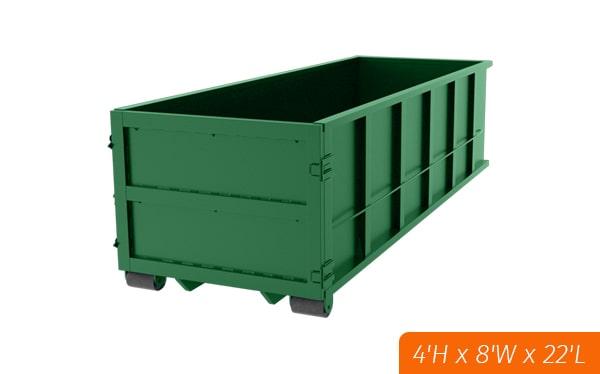 additional pickups can be requested during the rental period for twenty-yard dumpsters